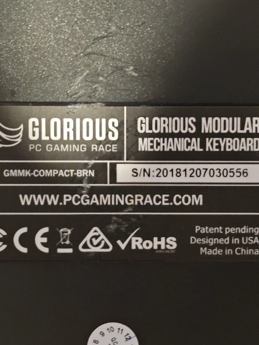 Glorious GMMK Compact White Backlit Mechanical Gaming Keyboard - RGB Lighting